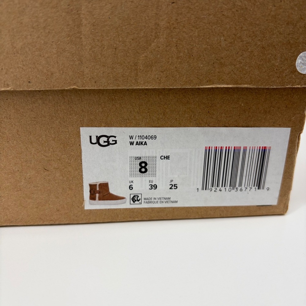 UGG Aika Sneaker Boots Womens 8 Chestnut Suede Shearling Buckle Platform 1104069 - Picture 10 of 11